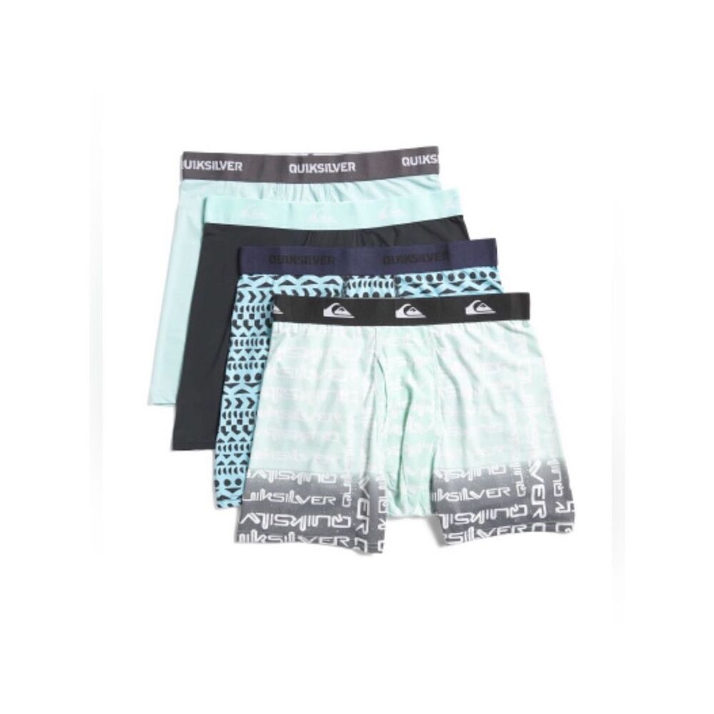 Quicksilver Multi S Multi Performance Nylon Fly Front Boxer Briefs Pack of 4
